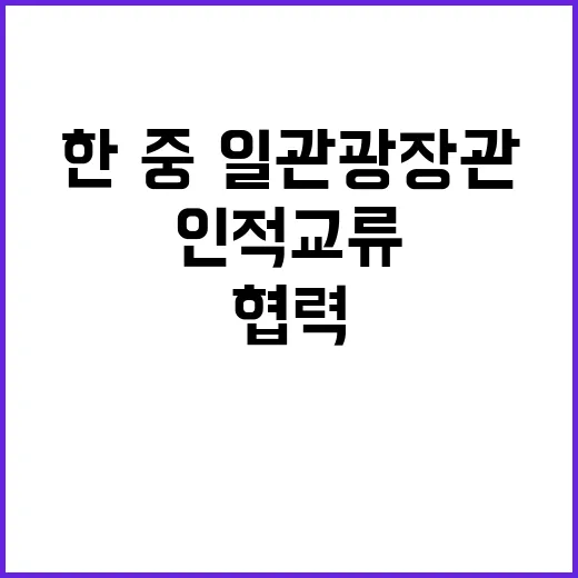 ‘인적교류 4000만명’ 한·중·일 관광장관 협력 소식!