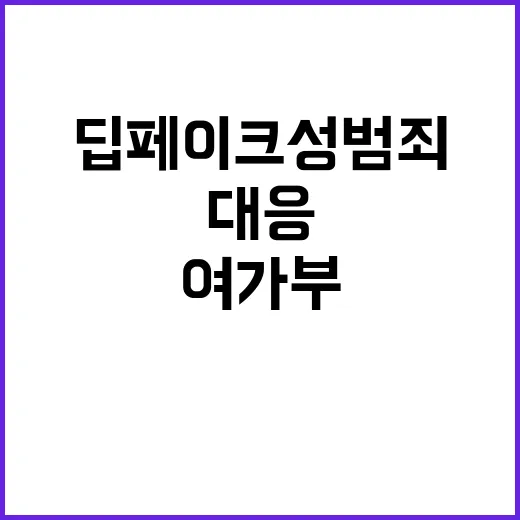 딥페이크 성범죄 여가부 대응 방안은 무엇인가?