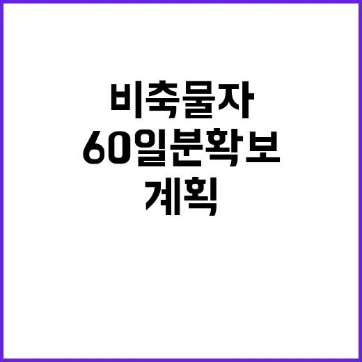 비축물자 계획 60일분 확보 성공할까?