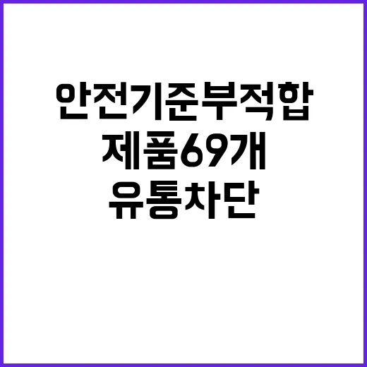 안전기준 부적합 제품 69개 유통 차단 소식!