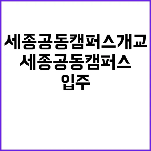 세종 공동캠퍼스 개…