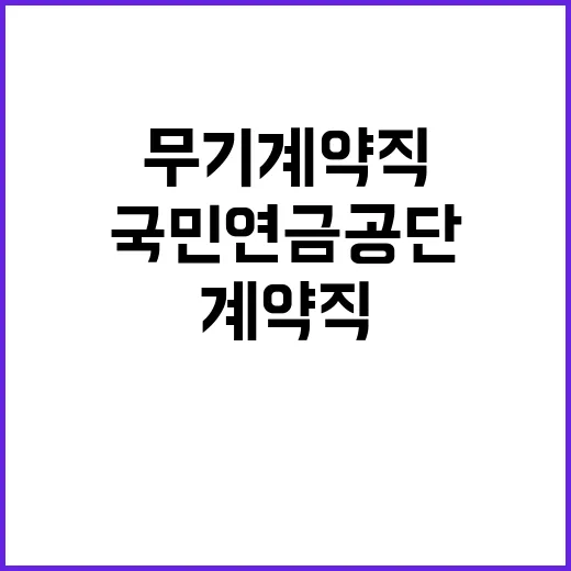 국민연금공단 2024년 하반기 공무직 공개채용