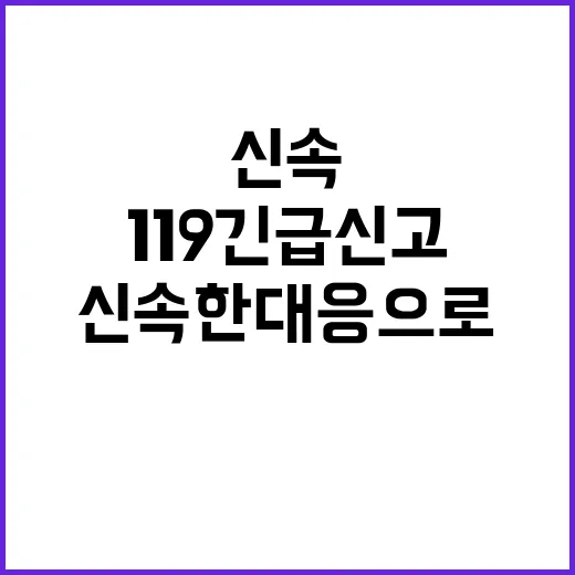 ‘119 긴급신고’ 신속한 대응으로 안전한 미래 약속!