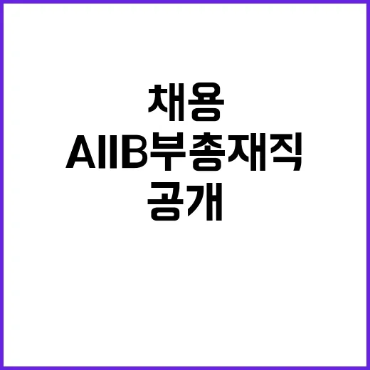 AIIB 부총재직 …