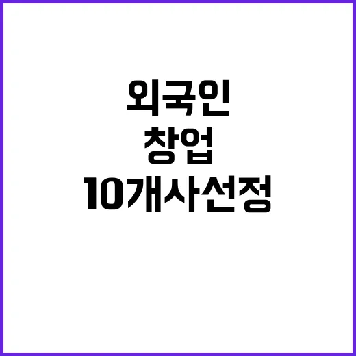 창업 지원 외국인 사업자 10개사 선정 6000만 원!