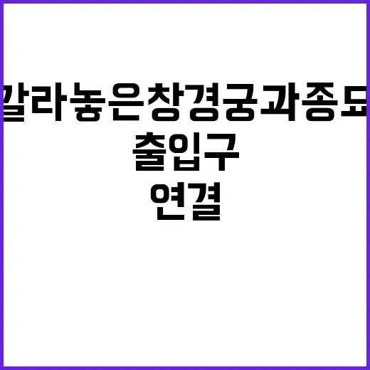 갈라놓은 창경궁과 종묘 연결된 새 출입구!