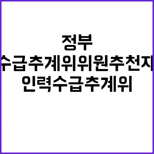 정부 인력수급추계위 위원 추천 재요청 소식!