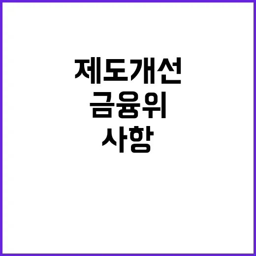 금융위 제도개선 사…