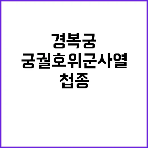 ‘첩종’ 궁궐 호위군 사열 경복궁에서 재현!