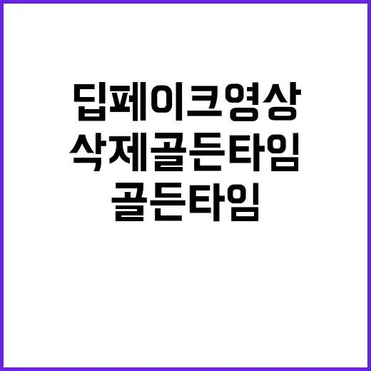 “딥페이크 영상 삭제 골든타임 놓치지 마세요!”