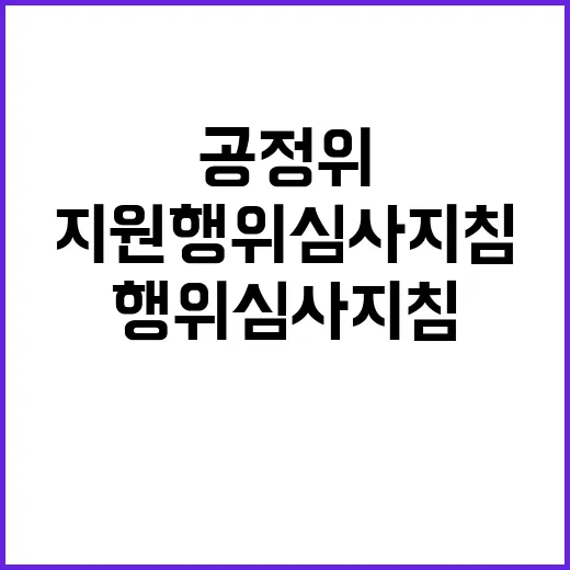 공정위 “지원행위 심사지침 아직 확정된 바 없다”