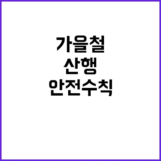 가을철 산행 안전수칙 생명 지키는 필수 정보!