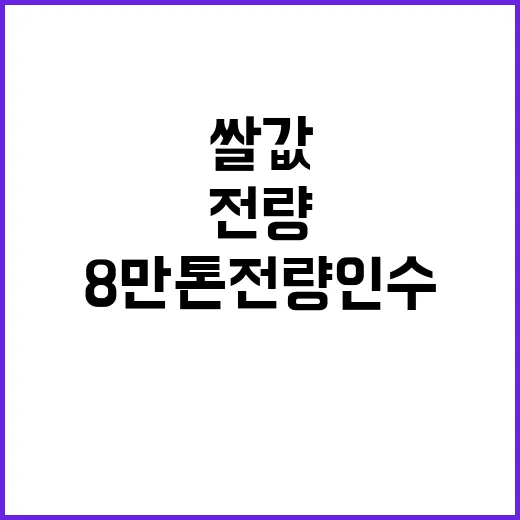 쌀값 안정화 농식품…