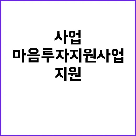 마음투자 지원사업 복지부 적정성평가 연내 완료!