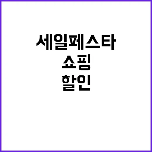 세일페스타 대폭 할…