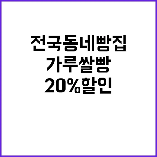 가루쌀빵 11월부터 20% 할인 전국 동네 빵집!