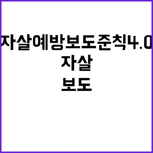 자살 예방 보도준칙…