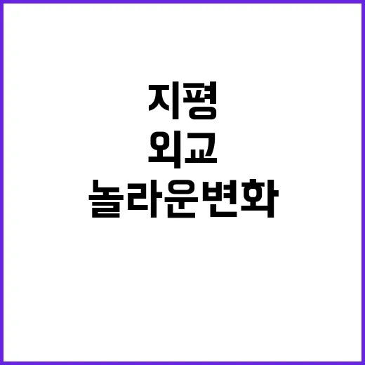 외교 지평 놀라운 …