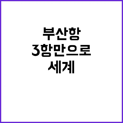 부산항 세계 톱3 …