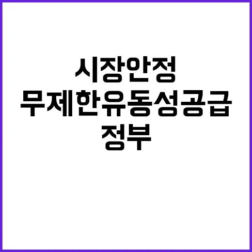 정부 무제한 유동성 공급으로 시장 안정 꾀한다!