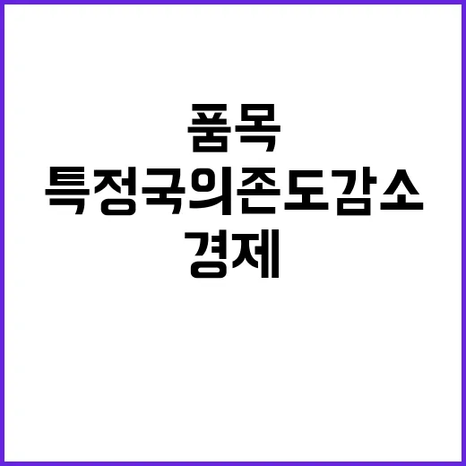 경제안보품목 지원 특정국 의존도 감소 대책 발표!