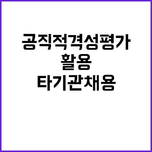 공직적격성평가 타기관 채용 활용의 새로운 패러다임!