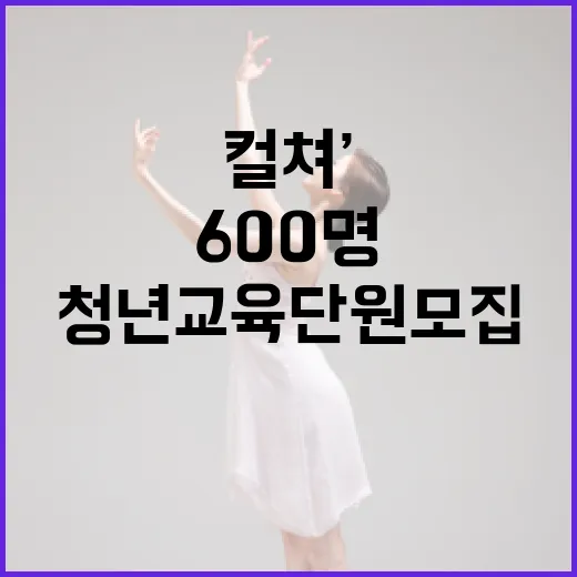 ‘케이 컬쳐’ 청년교육단원 모집 600명 대환영!