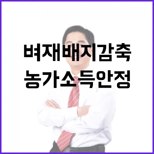 벼 재배지 감축 농가 소득 안정 필수!