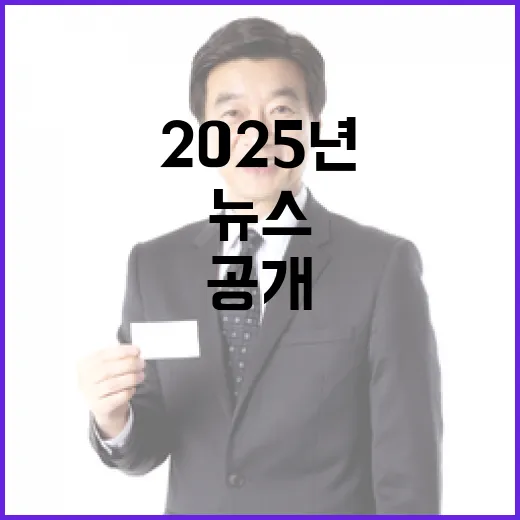 2025년 변화 모두가 놀랄 뉴스 공개!