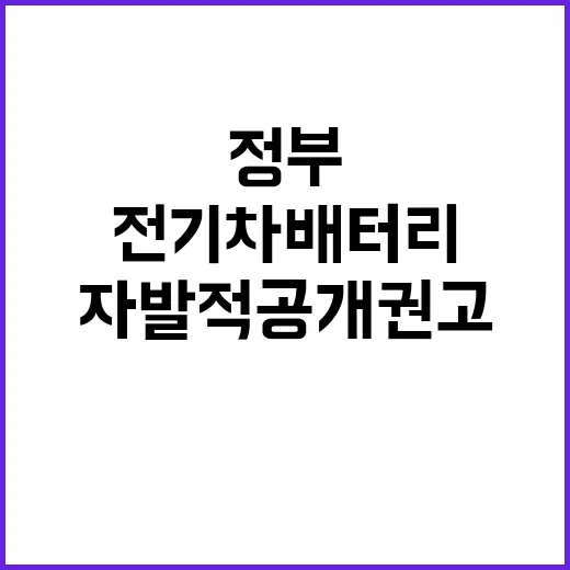 전기차 배터리 정부의 자발적 공개 권고!