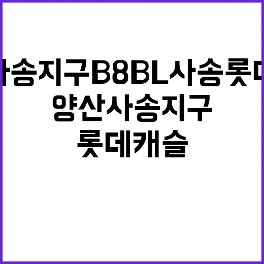 양산 사송지구 B8BL 사송 롯데캐슬 청약 정보 분양가 공개!