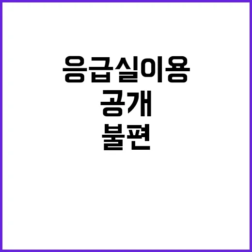 응급실 이용 불편 …