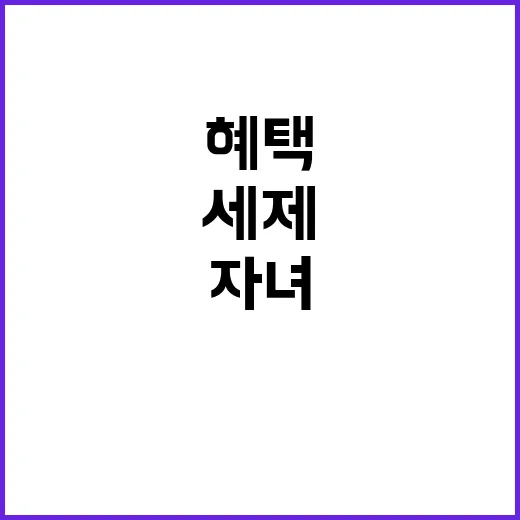 세제혜택 자녀 양육…