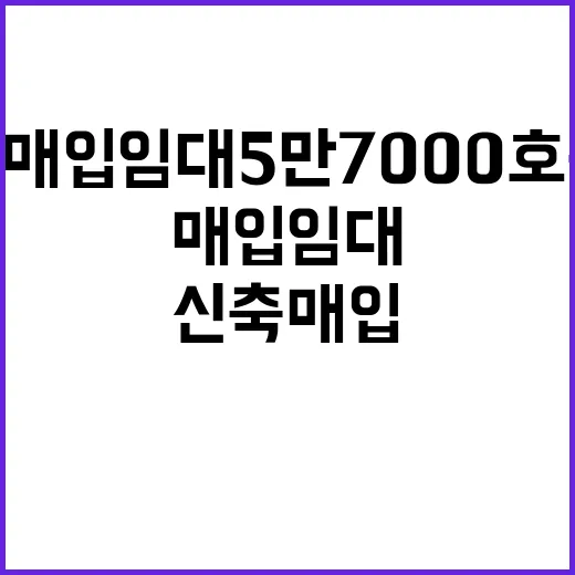 신축매입임대 5만 7000호 공급한다! 언제?