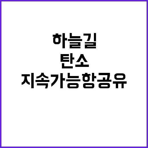 지속가능항공유 하늘길 변화와 탄소배출 감소!