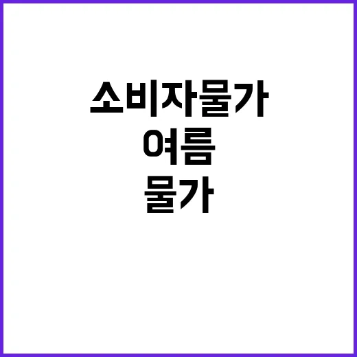 농축산물 소비자물가 여름 폭염에도 안정화 성공!