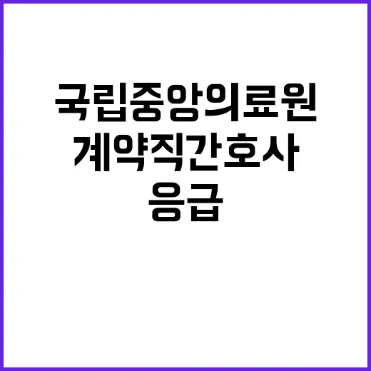 국립중앙의료원 비정…