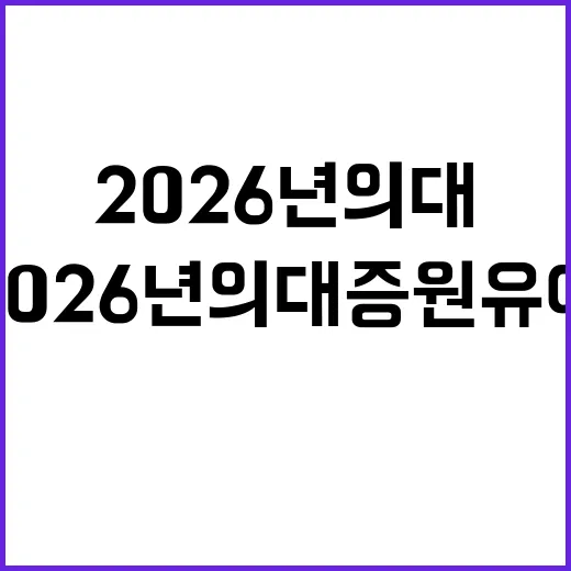 2026년 의대 증…