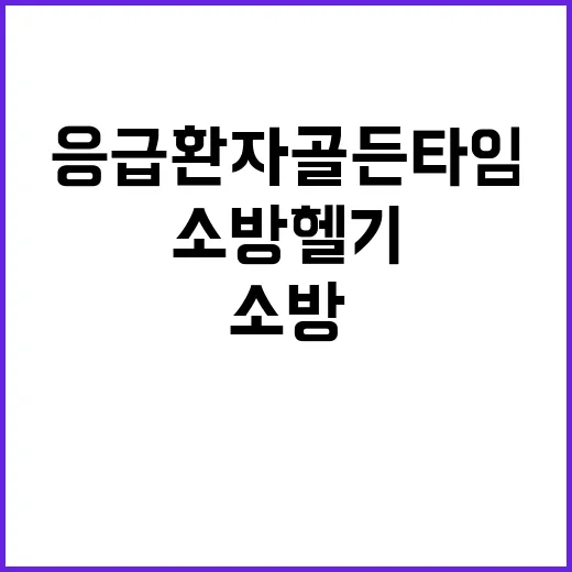 소방헬기 응급환자 골든타임 확보 24시간 대기!