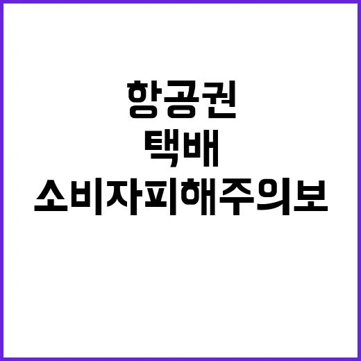 항공권·택배 소비자 피해주의보 경각심 가지세요!