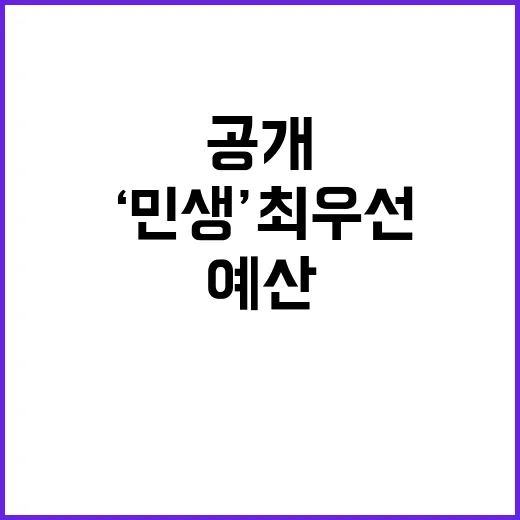 ‘민생’ 최우선! 기재부 예산과장의 솔직한 답변 공개