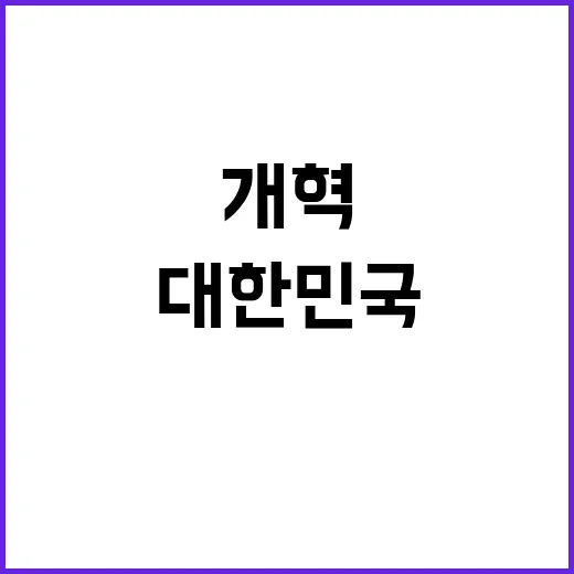 개혁 대한민국 생존…