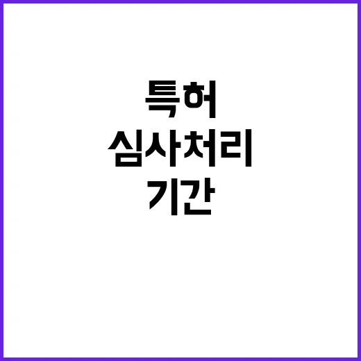 특허 기간 단축 심사 처리 최선 다하겠다!