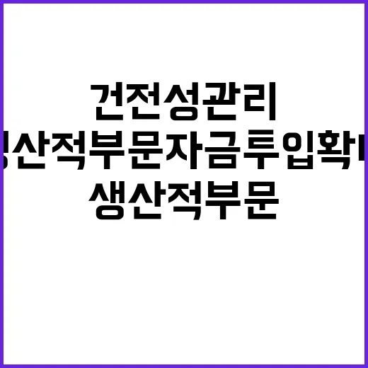 거시건전성 관리 생산적 부문 자금투입 확대 비결 공개!