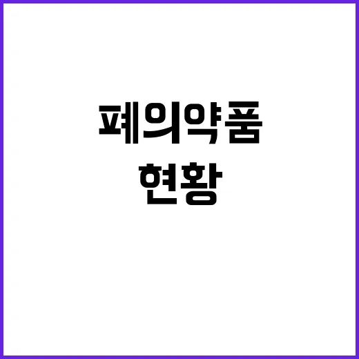 폐의약품 수거량 증가 이유와 현황 공개!