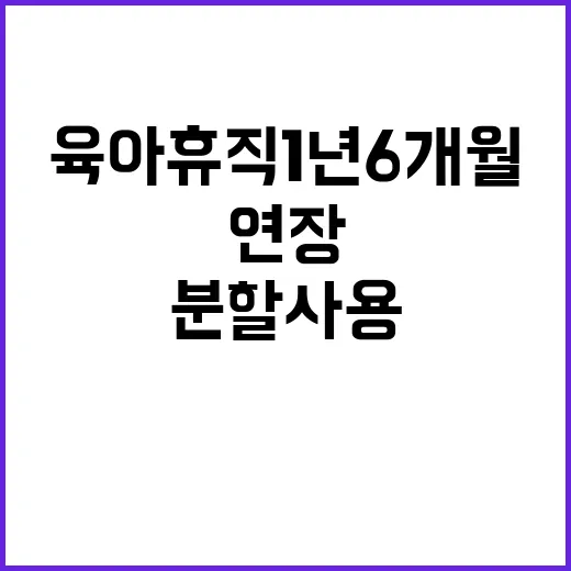 육아휴직 1년 6개월 연장과 분할 사용 비밀!