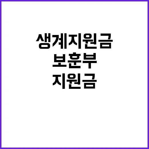 “생계지원금 보훈부의 사실과 다른 말들”