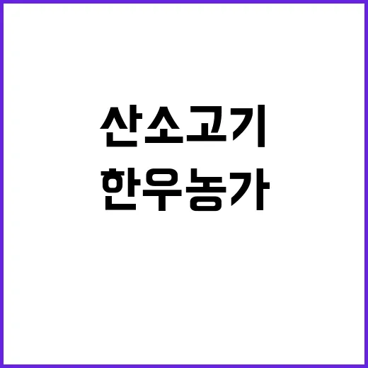 농식품부 EU산 소고기에 대한 한우농가 지원 발표!