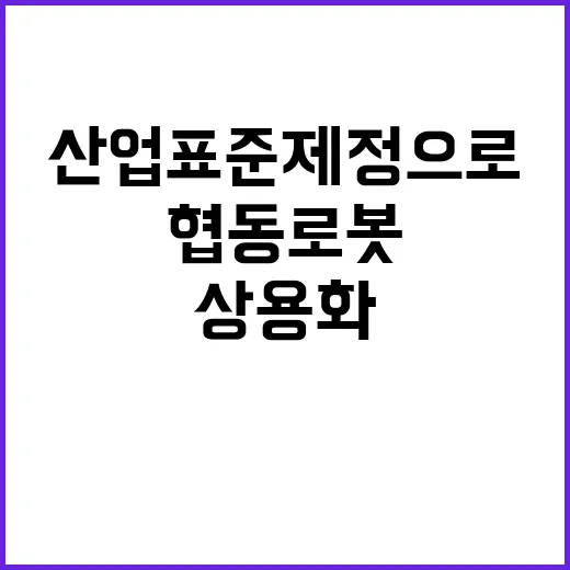 협동로봇 안전기준 산업표준 제정으로 상용화 확장!