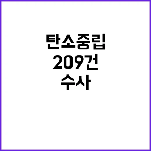 탄소중립의심 사례 209건 법적 수사 시작!